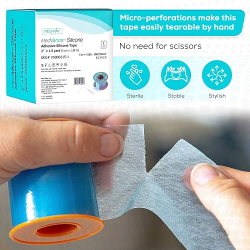 MedVance Silicone Adhesive Medical Tape 2 Inch x 5 Feet - Scar & Wound Care, 3 Pack
