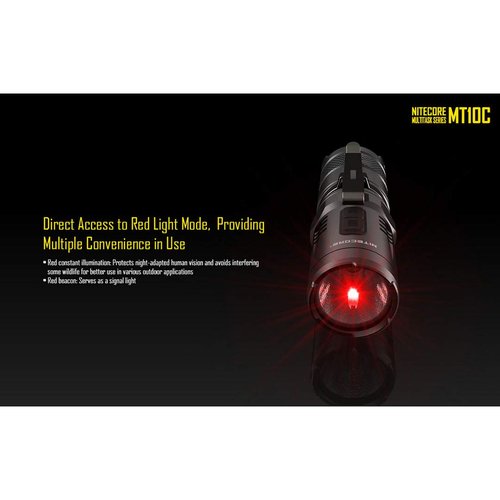 Nitecore MT10C 920 Lumen Multitask Tactical Flashlight with Red Light, LumenTac Organizer