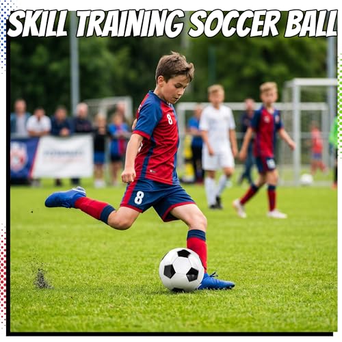 PlayBolt Size 4 Soccer Ball - Youth Training & Match-Ready with Pump