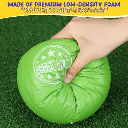 Jerify 6-Inch Soft Foam Dodgeball Set with 18 Balls in 6 Colors & Storage Bag