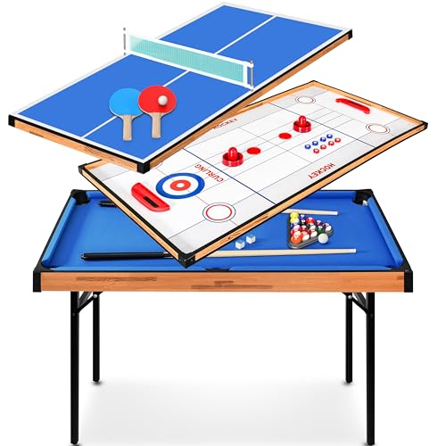 SereneLife 4-in-1 Multi Game Table - Indoor/Outdoor Foldable Sports Arcade with Accessories