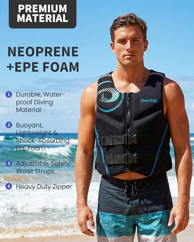 Owntop Neoprene Adult Swim Jacket Blue X-Large Breathable Mesh Lining