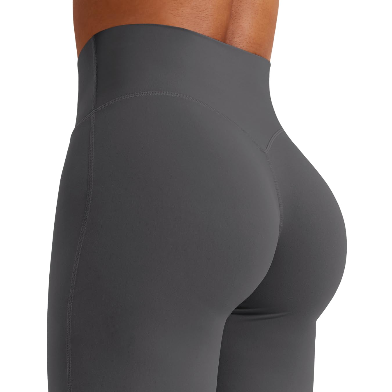 YEOREO Workout Leggings Womens No Front Seam Straight Leggings 29" High Waist Buttery Eddiy Gym Yoga Pants Dark Gray S