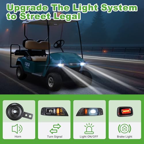12V Golf Cart Turn Signal Kit with Horn & Brake Light for Yamaha, EZGO, Club Car