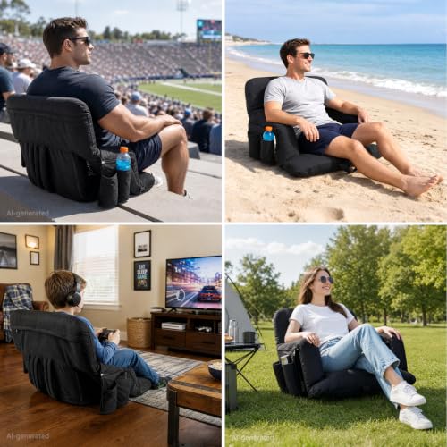 26-Inch Extra Wide Stadium Seat with Back Support & Reclining Positions