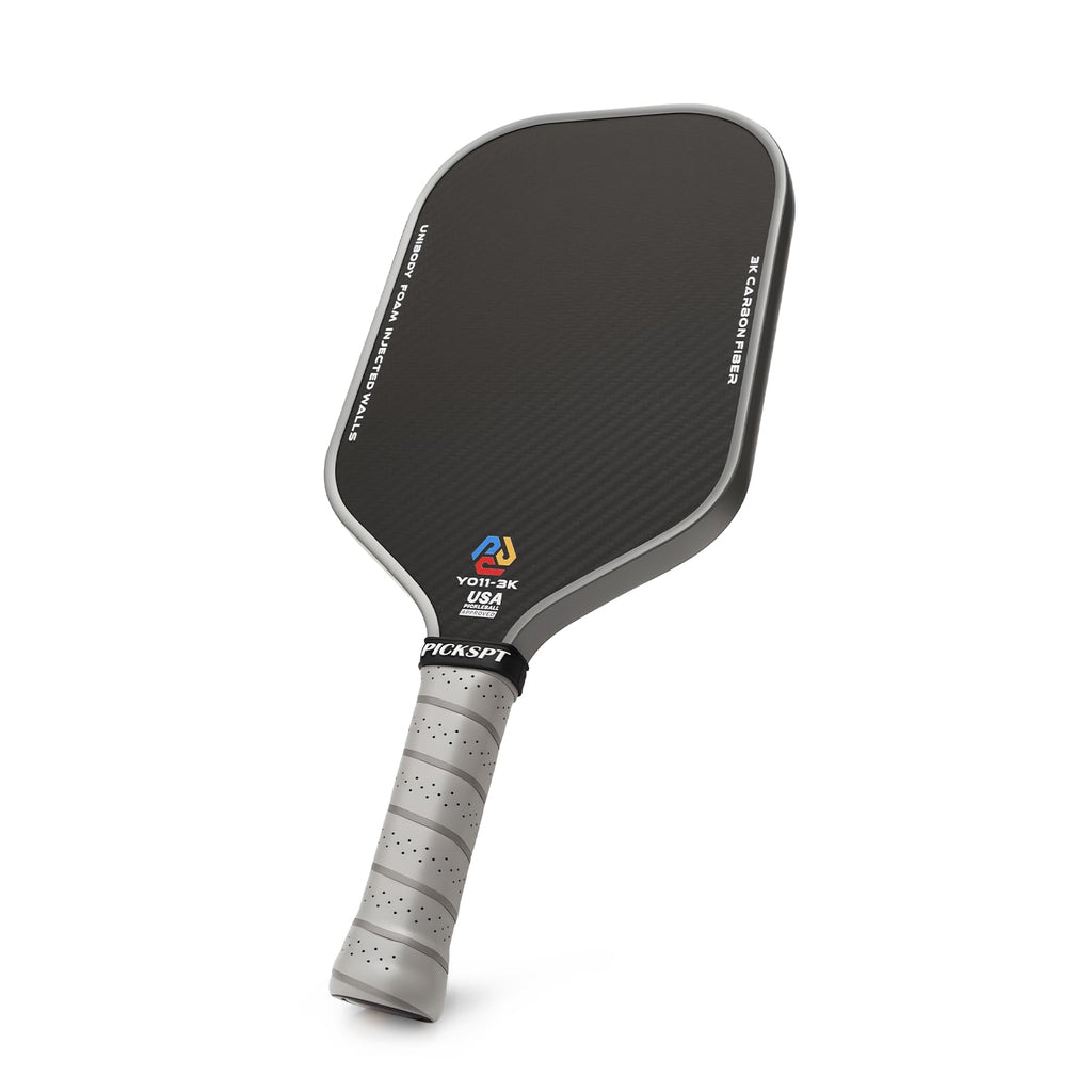 PICKSPT USAPA Approved Pickleball Paddle - 3K Carbon Fiber Surface, 16mm Polypropylene Honeycomb Core, 8oz Lightweight, Thermal Compression Tech, Anti-Slip Grip