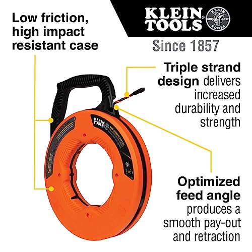 75-Foot Fish Tape – 1/4-Inch Hi-Flex Polyester Wire Pulling Tool with Bright Orange Strand