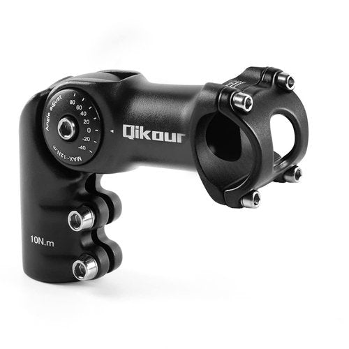 Bike Stem 120 Degree Adjustable Bicycle Stem 1" / 1.25" Handlebar Riser Adapter for Road Bike, Mountain Bike, MTB, BMX, Cycling (31.8 x 95mm)