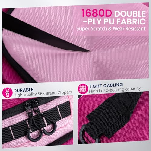 Goture Pink Crossbody Tackle Bag with 3x 3600 Trays & 1680D Durable Fabric