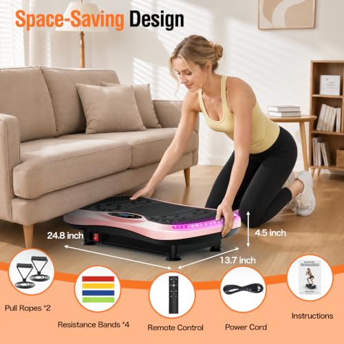 Vibration Plate Exercise Machine with 400 lbs Capacity - Pink Variation
