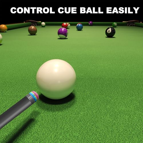 HomeSeason 21oz Carbon Fiber Pool Cue with Leather Bag & Extender - 58 Inch Professional Billiard Stick