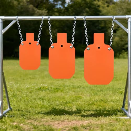 Neon Orange 12x20 Inch AR500 Steel Shooting Target - Silhouette Gong for Pistol & Rifle Training