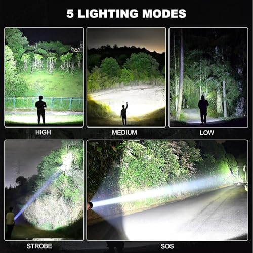 Rechargeable LED Flashlights 3 Pack High Lumens 90,000LM Waterproof Handheld Camping & Emergency Lights