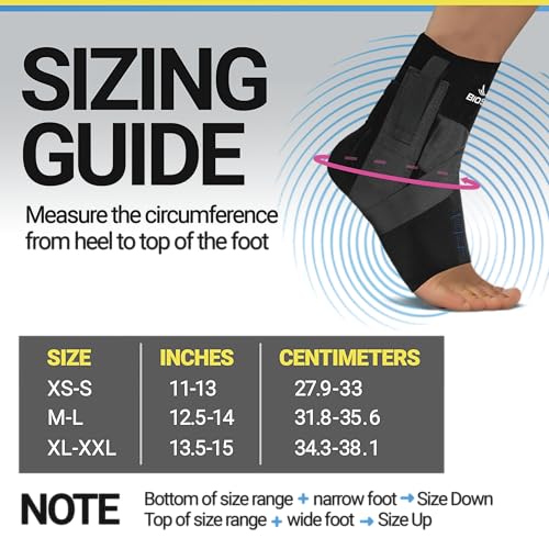 Ankle Support Brace for Sprained & Swollen Feet - Medium Large Compression Wrap - BioSkin AFTR
