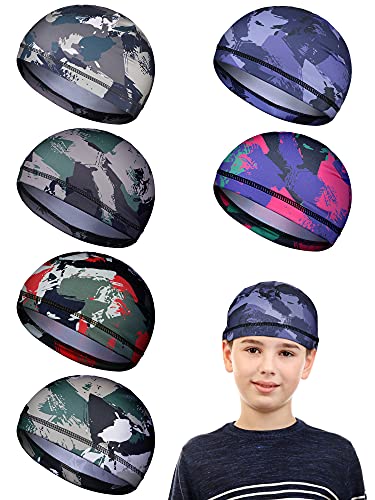 Kids Skull Cap Helmet Liner Hats - Small, Mixed Colors, 6 Pack
