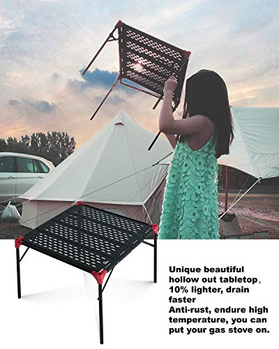 Extendable Camping & Outdoor Folding Table Set with Connecting Plates and Lantern Hanger