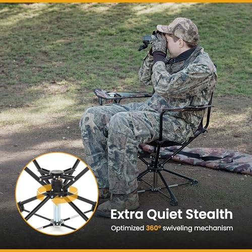 Camouflage 360° Swivel Hunting Chair - Heavy Duty Stealth Seat for Outdoors