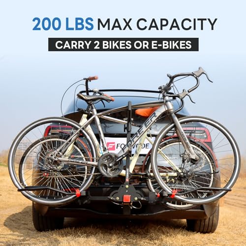 Bike Rack Hitch for Car 200LB Capacity 2-Bike Carrier with Lock & Tilt