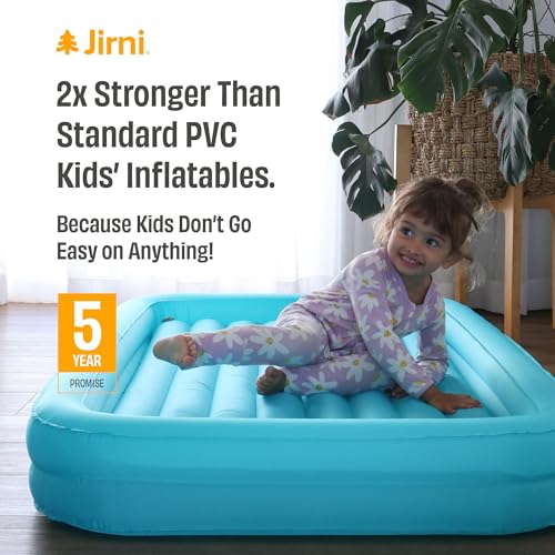 Inflatable Toddler Travel Bed with Built-In Pump & Safety Bumpers