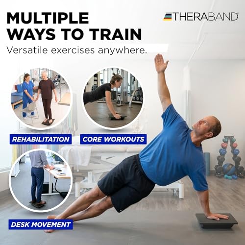 Balance Trainer Rocker Board - Wobble Balance Board for Core & Rehab - Black - Variation of Rocker Board