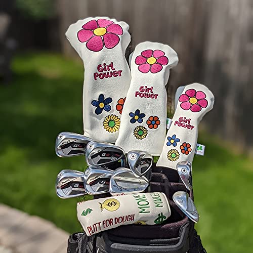 Foretra Driver Headcover Golf Club Covers Blade Mallet Putter Cover Hybrid Fairway Wood Head Cover Girl Power Novelty Golf Accessories for Most Brands