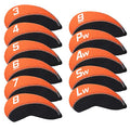 Craftsman Golf 11PCS Neoprene Iron Headcover Set with Large No. - Orange & Black