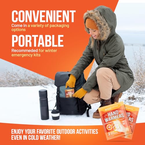 40 Pack Hand Warmers - Up to 10 Hours of Long-Lasting Heat for Hands, Body & Feet - Easy Air Activation, Disposable, TSA Approved