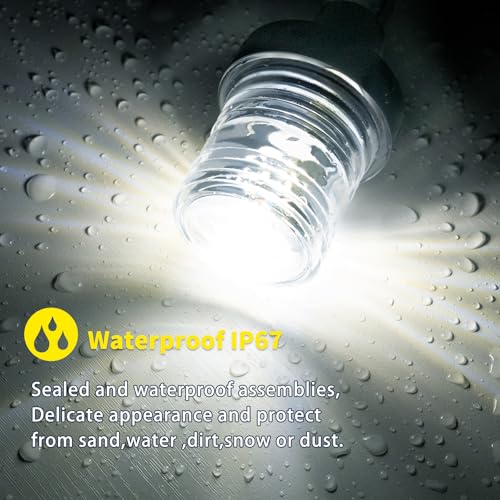 Boat Stern Light 9 Inch White LED Anchor Light for Marine Safety - Bimini Top Lights