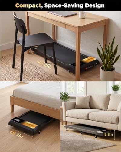 XVCAS Black & Gold Incline Walking Treadmill Pad with 2.5HP Quiet Motor for Home & Office