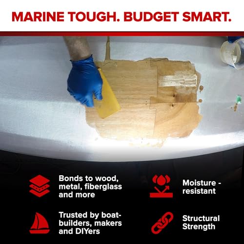 Marine Epoxy Resin Kit 38.4 Fl Oz Fast Cure 5:1 Marine & Boat Repair