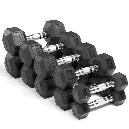 JKSPORTS Rubber Encased Hex Dumbbell Hand Weight (10 pounds,Rubber Encased Hex Dumbbell)