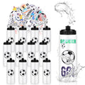 Soccer Water Bottles Set - 12pcs 20oz with 300 Stickers, Sports Drink Bottles