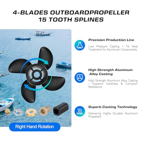 14x21 Propeller for Mercury 135-400HP, 15 Spline, 4-Blade Boat Prop