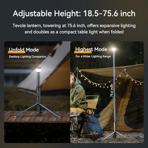 Gray Telescopic Camping Light with Remote & Magnetic Base – Waterproof 800 Lumens