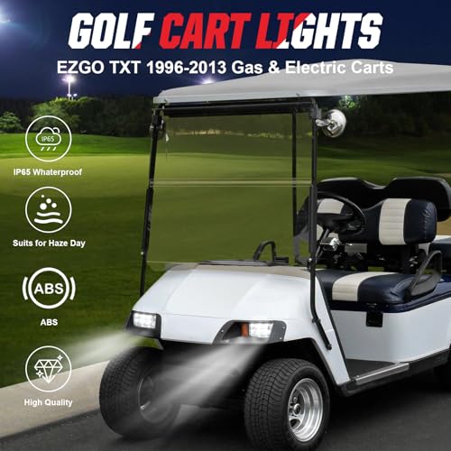 Golf Cart LED Headlight & Taillight Kit for EZGO TXT 1996-2013 with Turn Signal Horn