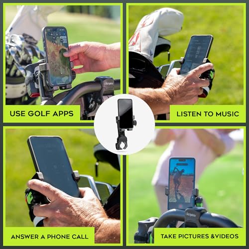 Golf Push Cart Phone Holder Set with Magnetic Rangefinder Strap & Accessories