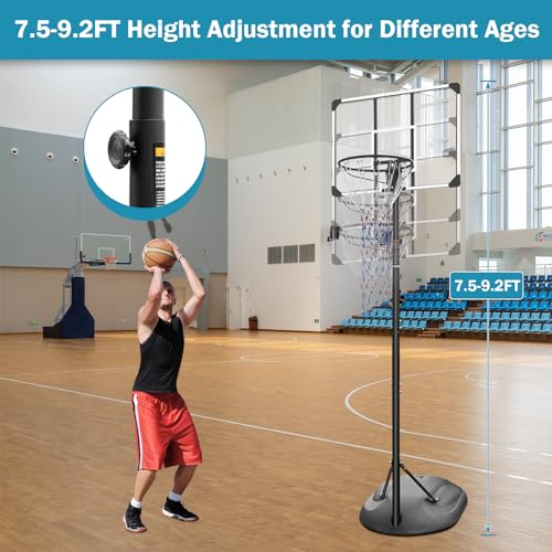 Portable Basketball Hoop System with Adjustable Height, 32-In Shatterproof Backboard - White