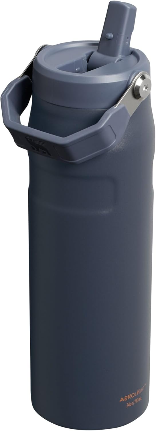 Stanley IceFlow Water Bottle 24 oz - Insulated Stainless Steel with Built-In Straw | Lightweight & Leak Resistant | Twilight Color
