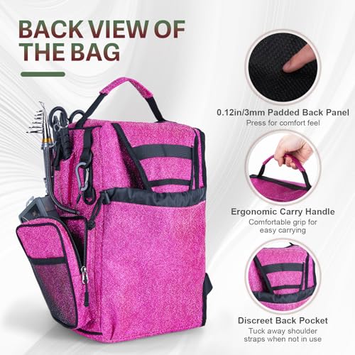 Goture Large Pink Tackle Bag with 3 Tackle Boxes, Fishing Tools & Storage Backpack