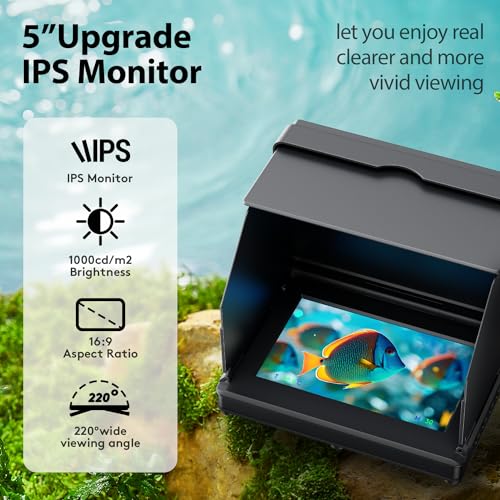 Underwater Fishing Camera 5.0-Inch LCD IR Night Vision 100ft Cable - IPX6 Rated