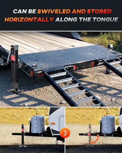 FZZD 8000 lbs Swivel Trailer Jack Weld-On Pipe Mount Tongue Lift with Adjustable Height