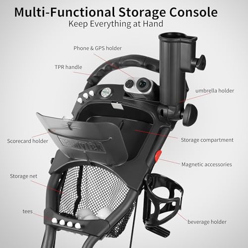 Caddytek CaddyLite ONE-Swivel V8 Golf Push Cart Dark Grey Lightweight Foldable 3-Wheel
