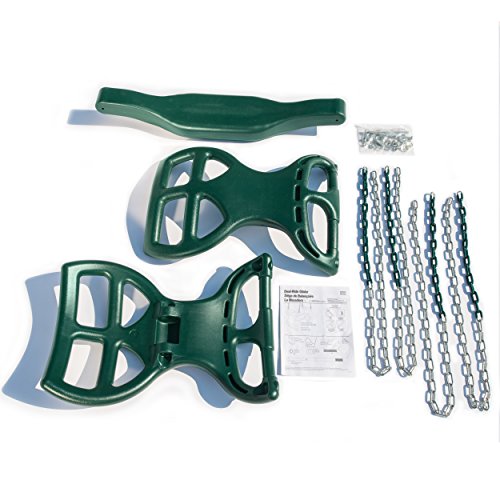 Heavy Duty 2-Person Outdoor Glider Swing with Coated Chains - Green