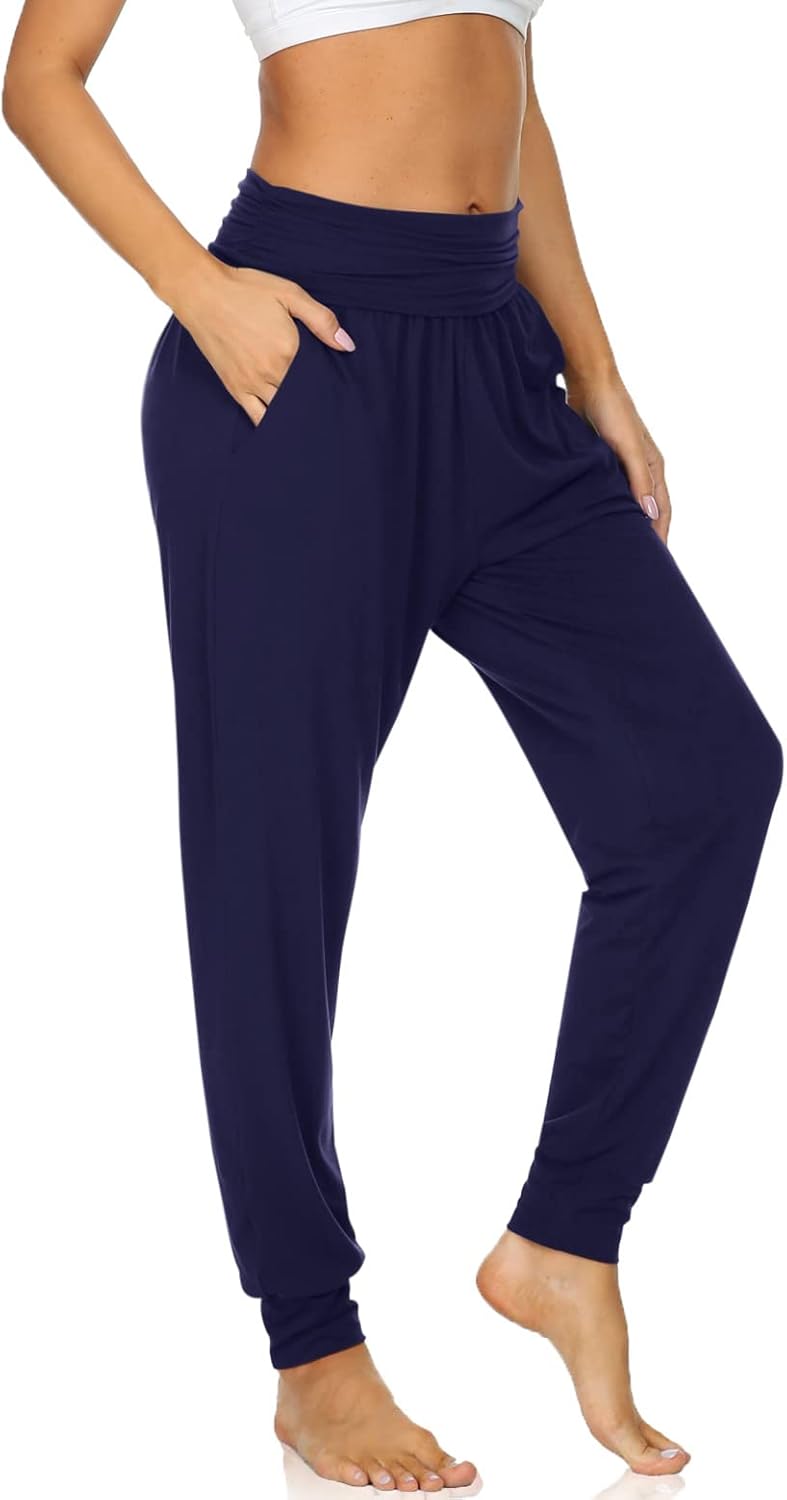 UEU Women's Cozy Yoga Joggers - Comfy Lounge Sweatpants with Pockets for Workouts