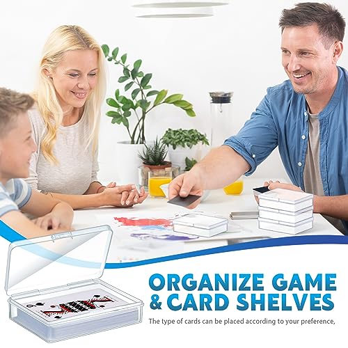 Vicenpal 60 Pcs Clear Playing Card Storage Boxes with Raised Snap - Compact & Durable