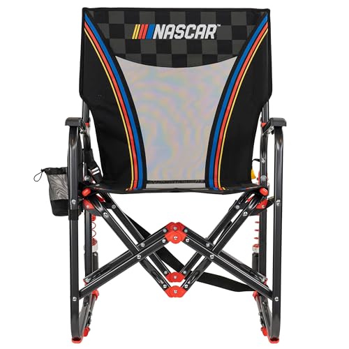 Portable Camping Rocking Chair with Drink Holder & Adjustable Tension