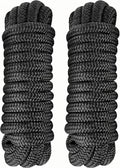 PACTHSD 2 Pack 5/8" x 50' Double Braided Nylon Boat Dock Lines with 16" Eyelet, Marine-Grade Rope for Secure Docking