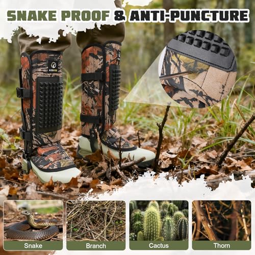 Camo Snake Gaiters 1200D Waterproof Leg Protection for Hiking & Hunting