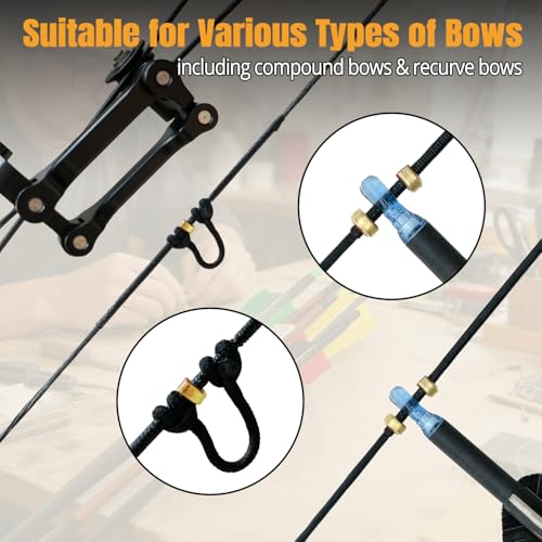 Archery Bow String Nocking Points Set – Brass Nocking Points & Pliers for Compound & Recurve Bows