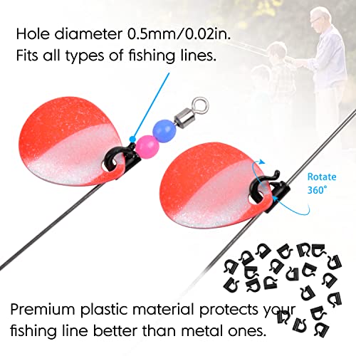 200pcs Black and White Fishing Spinner Clevis Quick Change Snaps for Walleye & Rig